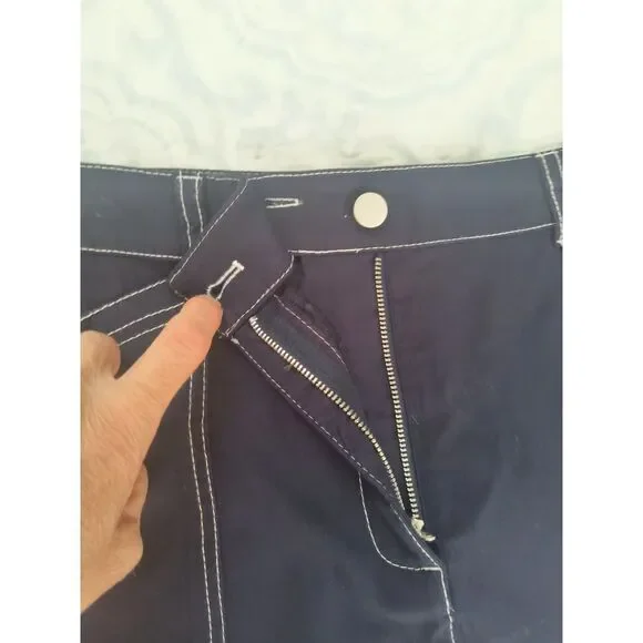 Nicole Miller Artelier Contrast Stitch Utility Skirt - Navy - NWT - Size 8 - Picture 3 of 5